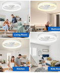 20 Inch Low Profile Ceiling Fan With Led Light And App Remote Featuring Quiet Dc Motor And Slick Flush Mount Build For Bedroom Or Living Room Offers Plug And Play Installation Plus Killer Airflow Anytime You Need It in living room, bedroom, kitchen, and kids room settings.
