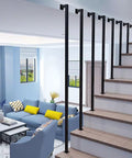 Interior Wrought Iron Stair Handrails With Rust Resistant Nano Coating And Secure Safety Grab Bars For Modern Duplex Homes Solid Square Pipe Balusters, sleek design in modern living space.