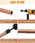 Copper Tube Expander Set for HVAC Repair, Handy Manual Swaging Drill Bit Kit for Air Conditioning use steps illustration