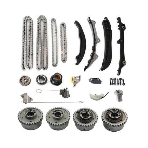 3.6L Pentastar Timing Chain Kit With VVT Sprocket Direct Fit For 2011 to 2020 Dodge Avenger Challenger Durango Charger Journey Jeep Cherokee Ram 1500 Chrysler 200 300 V6 Engines, showing multiple components including chains and sprockets.