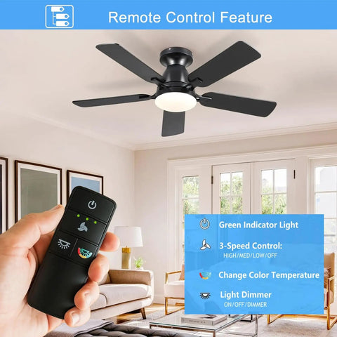 Ceiling Fan Remote Control Replacement With 3 Speed Light Dimmer And Color Changing Modes Remote Only shown with ceiling fan