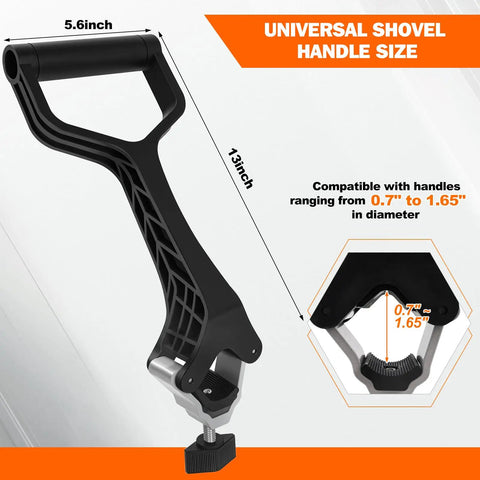 Heavy Duty Universal Replacement Handle Featuring Quick Lock Clamp For Shovels Weed Eaters And Snow Blowers dimensions 13 inch by 5.6 inch.
