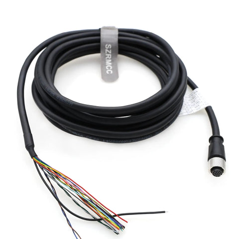 Coiled M12 17 Pin Female Vision Sensor Cable For Open Vision Systems Plug And Play Ready Compatible With Cognex In Sight 3D L4000
