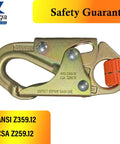 Adjustable Tree Climbing Lanyard With Quick Slide Toggle built tough as nails, featuring a gold double locking hook and orange webbing.