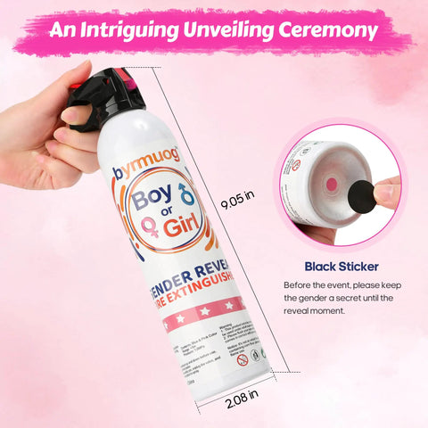 Epic Gender Reveal Fire Extinguisher Multipack Featuring Snazzy Biodegradable Color Powder Blasters in hand, 9.05 in tall.