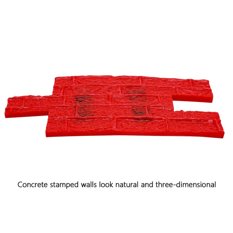 Red Concrete Stamp Mat 17.9x7.8 Stone Texture PU Mold For Stamped Concrete Patio And Driveway