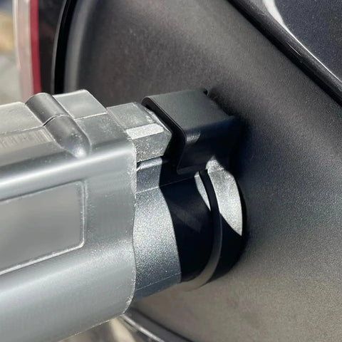 Close-up of J1772 Electric Vehicle Charger Lock, solid ABS material securing charging plug against unwanted unplugging.