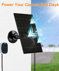 6W Outdoor Solar Panel Charger For Security Cameras With 5V USB Or USB-C Power Recharges Battery Cameras IP66 Waterproof
