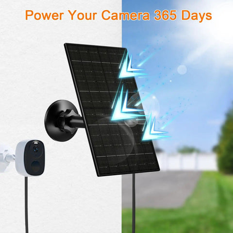 6W Outdoor Solar Panel Charger For Security Cameras With 5V USB Or USB-C Power Recharges Battery Cameras IP66 Waterproof