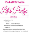 Product information for LED Neon Wall Sign For Party Decor 27 Inch Pink Light Sign Delivers A Totally Lit Glow For Weddings Engagements