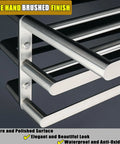 Close-up of 25 Inch Wall Mount Towel Rack With Single And Double Bars In Brushed Nickel Stainless Steel SUS 304