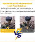 Comparison of backflow preventer installations showing before and after using Backflow Preventer Retrofit Kit For 1 Inch 800M4 QT To Freeze Resistant 800M4 FR Conversion Complete DIY Friendly Easy Install Set Leaks Repair And Upgrade For 800M4 Series PVB Backflow Preventers.