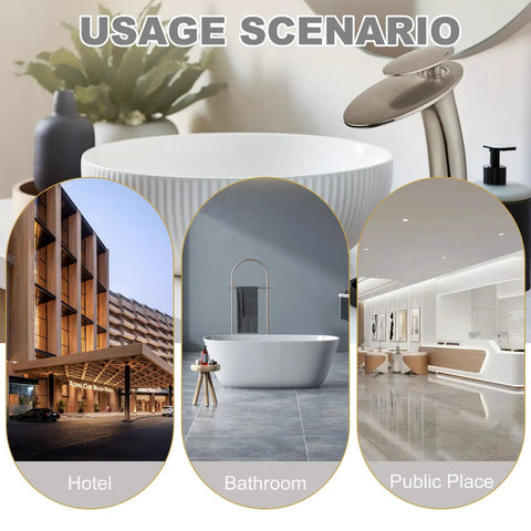 Brushed Nickel Waterfall Bathroom Faucet With Single Handle And Single Hole Brass Lavatory Vanity Vessel Faucet Spa Vibe usage scenarios: hotel, bathroom, public place.