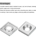 4 Pack Aluminum Extrusion End Caps For T Slot Frames 20x20mm Silver 7mm Diameter, 2020 EU Standard Fit For DIY Industrial Projects And Robotic Frame Builds, silver aluminum caps