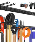 64 Inch All Metal Garage Tool Organizer Wall Mount Heavy Duty Tool Rack Holds 680 Lbs With Adjustable Hooks For Garage Yard And Garden Equipment Easy Access And Extra Storage For Cords Tools And Accessories displaying tools and accessories.
