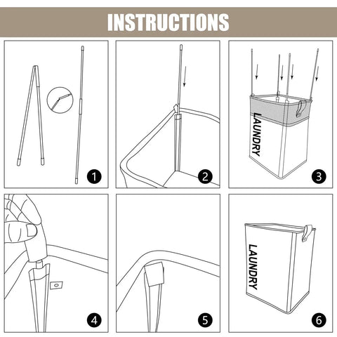 Assembly instructions for Large 22 Inch Laundry Basket On Wheels Collapsible Rolling Hamper Foldable Clothes Organizer Folding Washing Bin Beige