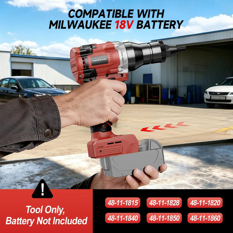 Cordless Rivet Nut Tool Kit 2 In 1 Rivet Gun For Automotive And DIY, 18V Battery Compatible, Brushless Motor With 2030 Lbs