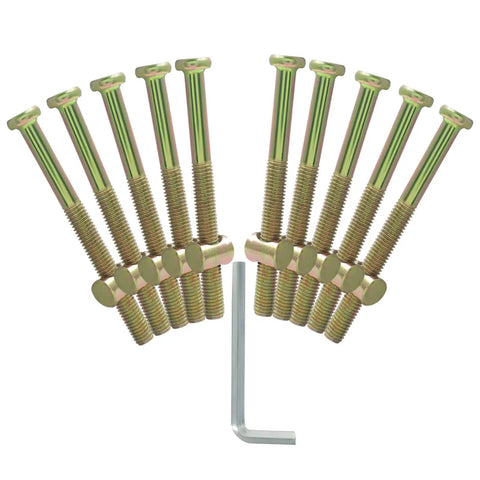 Badass M8 Barrel Bolt and Nuts Set 90mm Galvanized Carbon Steel Hardware for Furniture Assembly including hex key