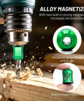 3 Pack Magnetic Screw Holder Ring For Drill Bits And Hex Drivers, Universal Removable Tool For Power Bits shown on drill