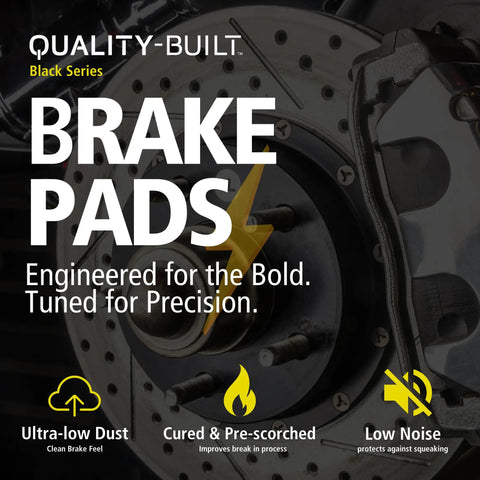 Front Ceramic Brake Pads Black Series 1003 1910C That Fit 2015 To 2024 Cadillac Chevrolet GMC SUVs And Trucks Like Escalade Escalade ESV Sierra 1500 Sierra 1500 Limited Silverado 1500 Silverado 1500 LTD Suburban Tahoe Yukon