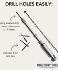 9 Inch Classic Yankee Push Drill Kit With Eight Double Fluted Bits Chrome Plated Brass Hand Drill No Chuck Needed Mini Tool