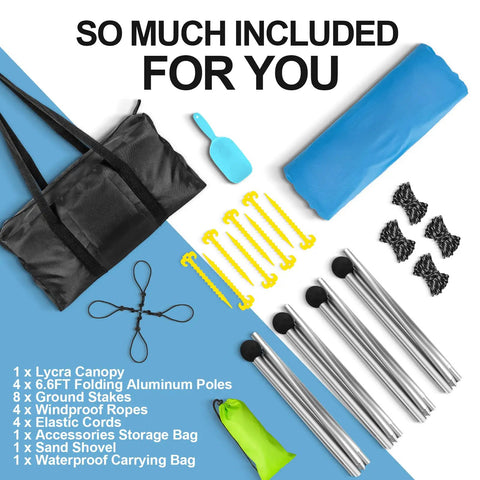 Grab And Go Pop Up Beach Tent 10 By 10 Ft Shade Sun Shelter UPF 50 Plus Windproof Waterproof Canopy accessories spread out