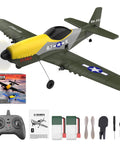 Beginner Friendly RC Plane With 2.4GHz 6 Axis Gyro, 3 Channel Remote, rechargeable batteries, props, charger, outdoor use