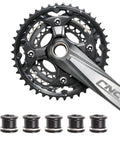 Dope Bike Chainring Bolts And Nuts Set For 2x And 3x Chainrings M8 Bolts And M8 Nuts T25 Steel Black Finish Five Pack