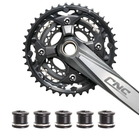 Dope Bike Chainring Bolts And Nuts Set For 2x And 3x Chainrings M8 Bolts And M8 Nuts T25 Steel Black Finish Five Pack