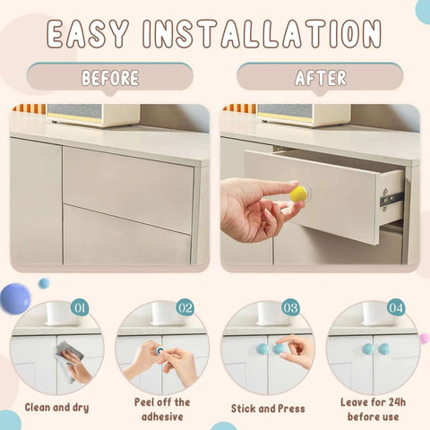Hassle Free Yellow Peel And Stick Cabinet Knobs Zero Drill Adhesive Drawer Pulls Renters Love For Quick Transformations on dresser.