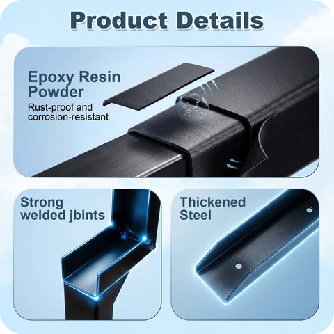 Product details of 4 Pack Heavy Duty Fence Post Repair Stakes Tough Steel Anchors with epoxy resin and thickened steel design.