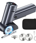 Electric Box Cutter With Smart Digital Display, 5 Speeds, Rechargeable Cordless Scissors For Cardboard, LED work light, accessories included.
