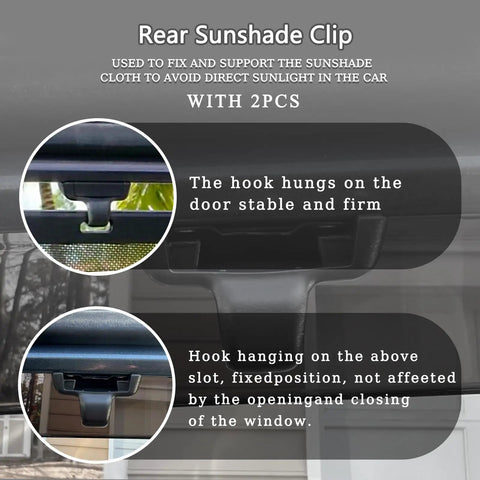 Rear Sun Shade Hook Clip Kit With Cover for Honda Pilot 2016 2022 and Passport 2019 2021, showing clip stability