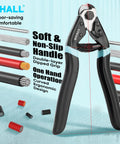 Heavy Duty Cable Cutter Seven And A Half Inch For Wire Rope And Aircraft Cables with ergonomic handle and wire samples.