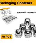 Acorn Nut Kit 70 Piece Stainless Steel Dome Head Hex Cap Nuts Set with packaging shown, ideal for indoor and outdoor DIY projects