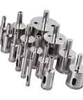 Jiawu 15 Piece Universal Hole Saw Kit With Emery Drill Bits For Cutting Ceramic Tiles Glass And Hard Surfaces Effortlessly Made Simple, assorted sizes