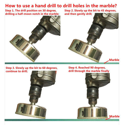 Diamond Coated Hole Saw 7 Inch 175mm For Glass Tile Stone Granite Water Lubricated Drill Bit With No Pilot Start drilling marble