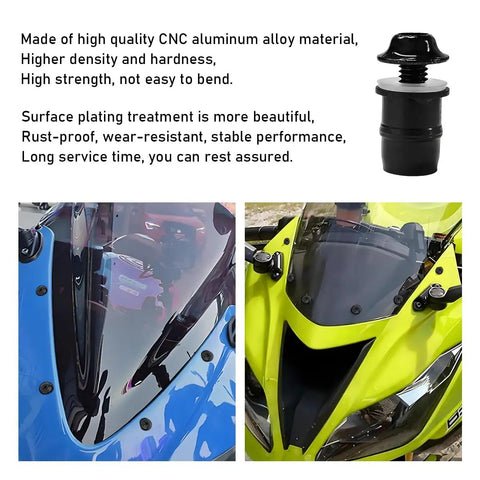 10 Piece Motorcycle Windshield Bolt Screw Kit Aluminum Alloy Mounting Screws Nuts Universal Fit for Motorcycle Fairings