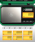 Grab And Go Portable Digital Pocket Scale With 200 G Capacity And 0.01 G Precision, six weigh modes, open green clamshell design