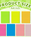 Bright Lined Sticky Notes 4x6 Inches Pack Of 15 With 7 Bold Colors Self Stick Notes Go-To Office Home School Meetings