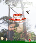 Two Pack Window Hummingbird Feeders With Strong Suction Cups, Red Color, 7 Feeding Ports, Easy Refill And Clean, Perches For Resting