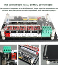 4 Axis GRBL CNC Controller Board For Engravers with visible circuit components and USB Type C port, showcasing connectors and buttons.