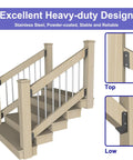 4 Pairs 30 Degree Deck Stair Connectors For Wood Posts 201 Stainless Steel 2x4 Brackets on staircase model