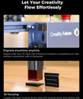 Close-up of 10W Pro Laser Engraver With Air Assist, featuring focus adjustment on the Falcon Pro CNC machine for crafts and DIY projects.