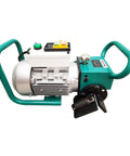 Heavy Duty Electric Plate Beveling Machine With Slick Pipe Edge Chamfering Gear For Straight Metal Side Grinding And No Fuss 30 To 60 Degree Weld Prep Angles At 220V side view with control panel and handle.