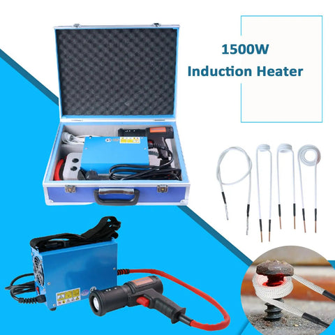 1500W Induction Heater Bolt Removal Tool with Four Copper Coils in rugged case for auto hardware removal