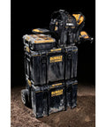 Stacked ToughSystem Two Point Zero Compact Tool Bag With Over 25 Pockets Double Sided Access Front Bungee Cord Waterproof Base