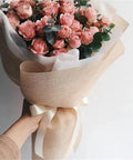 Bouquet wrapped in Dope Bouquet Wrapping Paper 10 Yard Colored Linen Look Gift Wrap For Floral Arrangements Embossed Texture