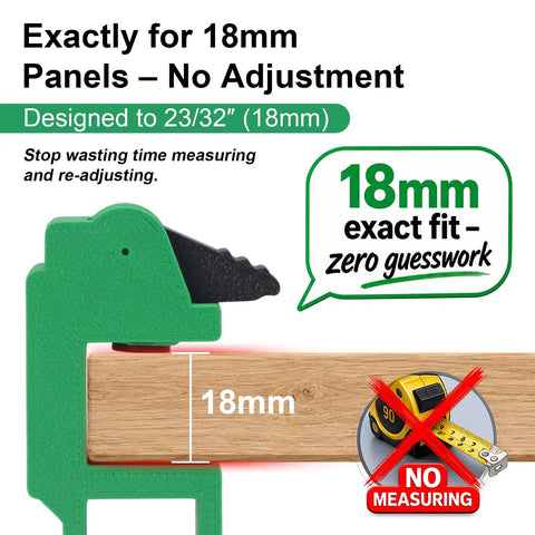 No Sweat Scribing Setup For 18Mm Cabinet Panels Three Pack Killer Grips for 18mm panels with tool-free adjustment shown with clamp.