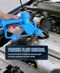 Hassle Free Electric Drum Pump With Telescopic Suction Tube And Swivel Nozzle Plug Into 120V Ac Or Run On 12V Dc Transfer For DEF diesel water kerosene 5 GPM fast flow solid workhorse machine, showing nozzle control.